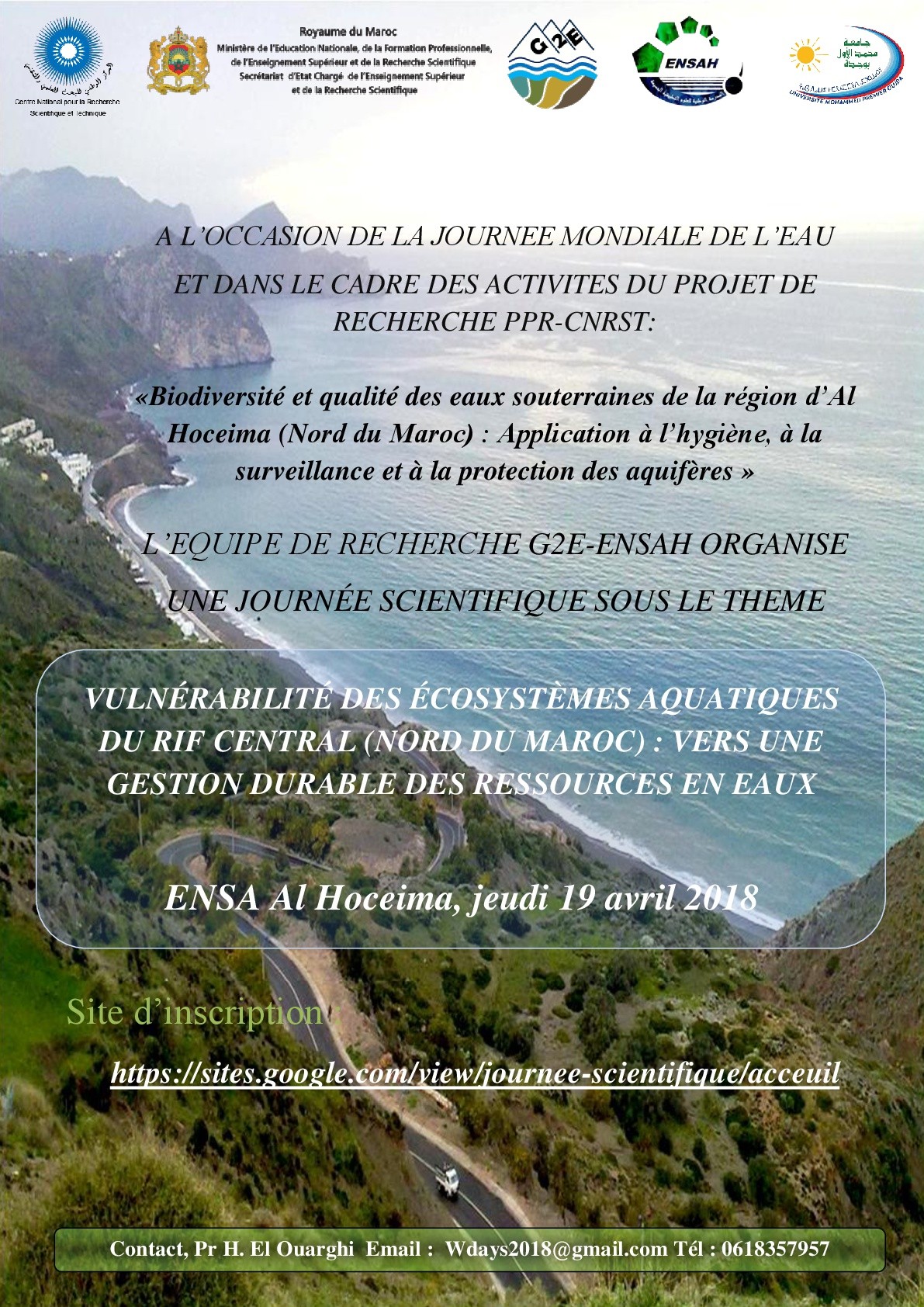 L’équipe de recherche G2E organise une journée scientifique sous le thème : «Vulnérabilité des Écosystèmes Aquatiques du Rif Central (Nord du Maroc) : vers une gestion durable des ressources en eaux».