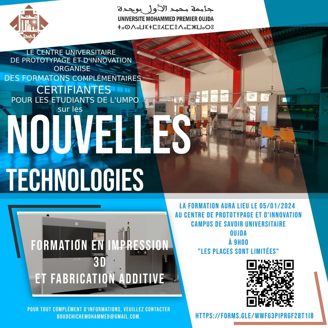 Formation en impression 3D et Fabrication Additive